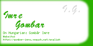 imre gombar business card